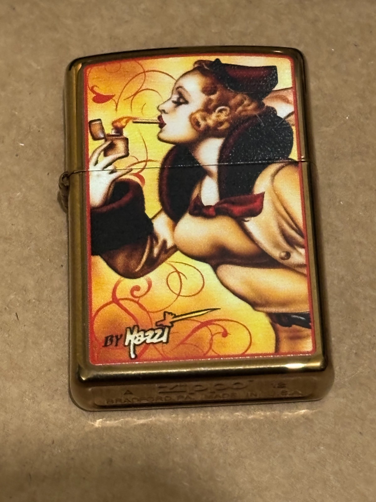 2012 Zippo Mazzi “Windy” Lighter – Unfired – Complete in Box w/ Inserts – USA