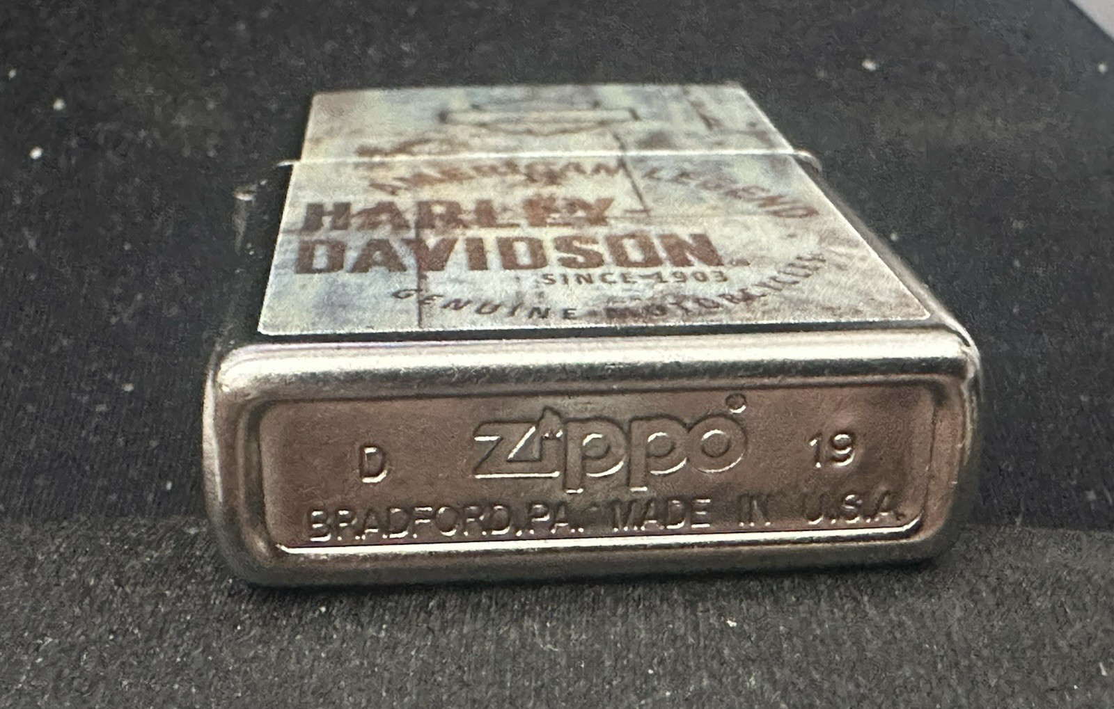 Zippo HARLEY DAVIDSON Distressed Look AMERICAN LEGEND Lighter MOTORCYCLE D 19