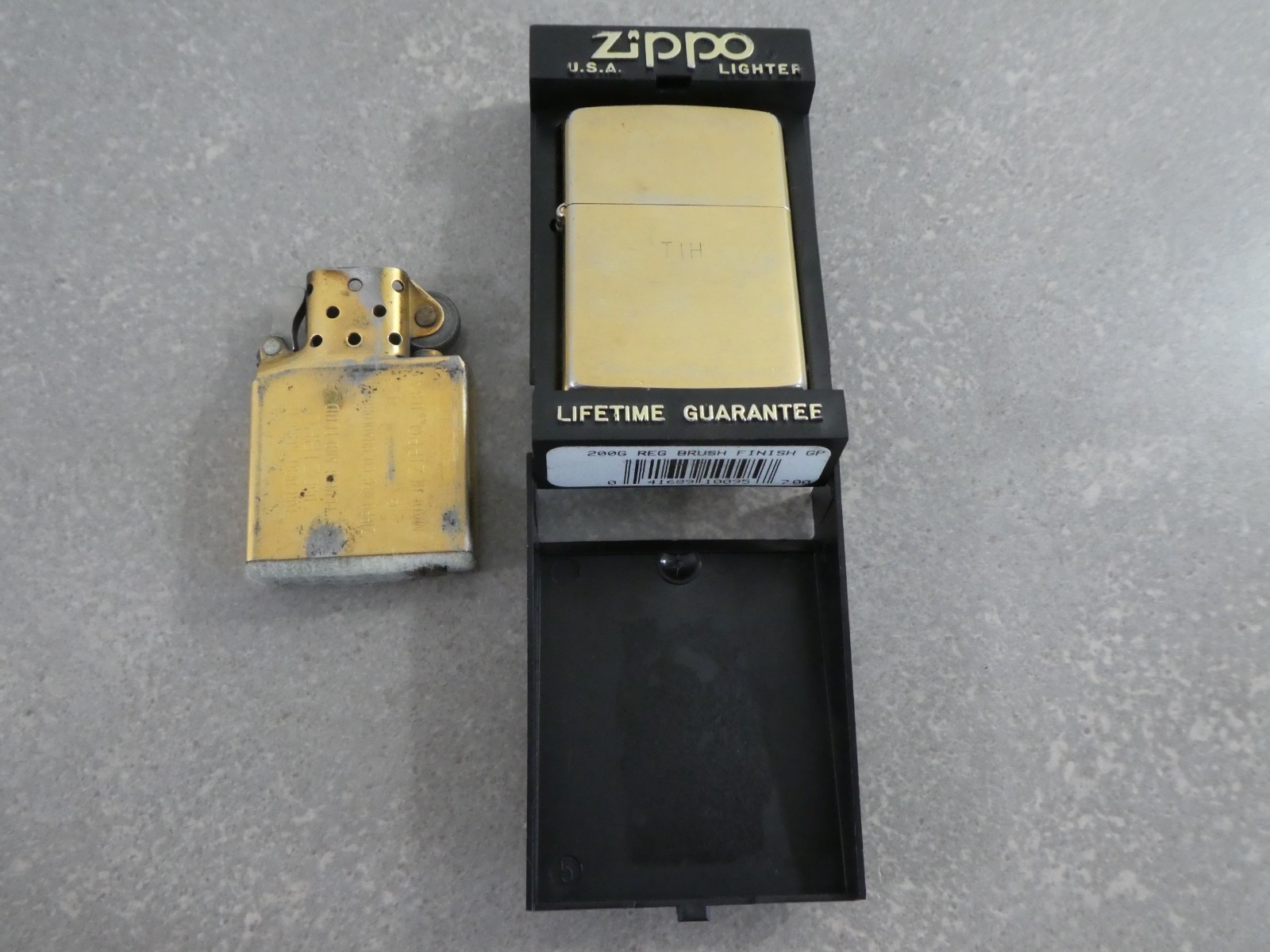 Zippo Lighter 1992 Windproof Brush Finish Case Instructions Date Code G VIII USA