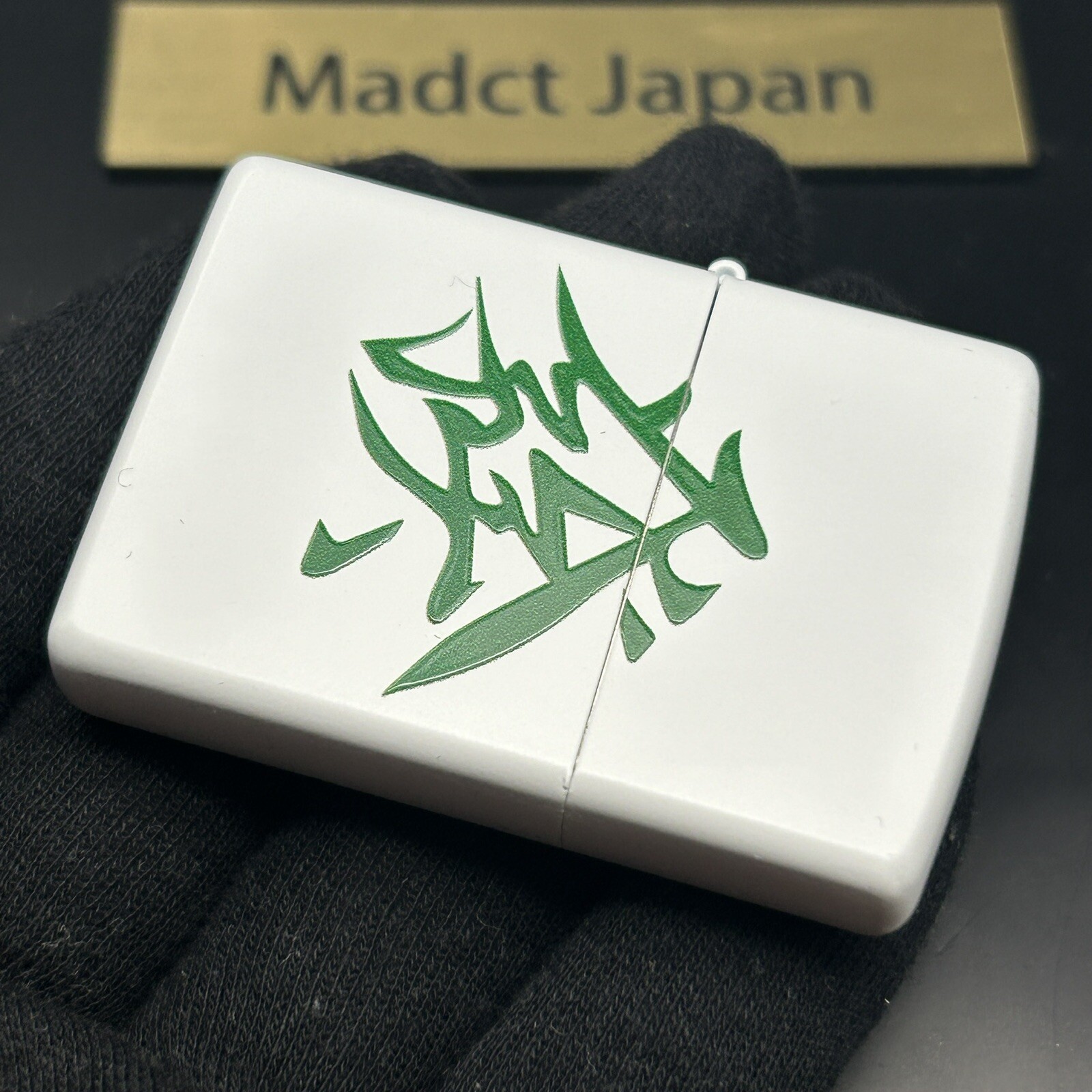 Zippo Oil Lighter Mahjong Hatsu White Wooden Regular Case Japan New