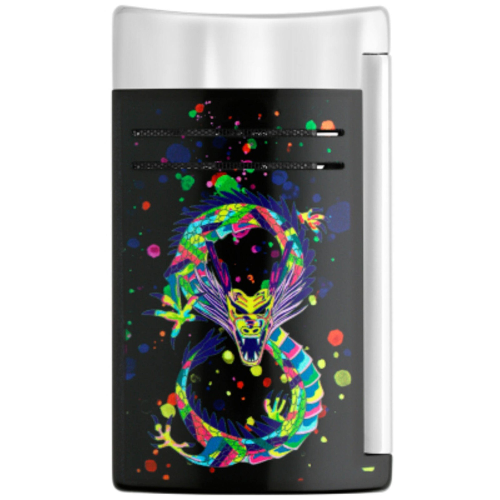S.T. Dupont Lighter Maxijet Black Glossy Lacquer Finish with Dragon Motif 20177