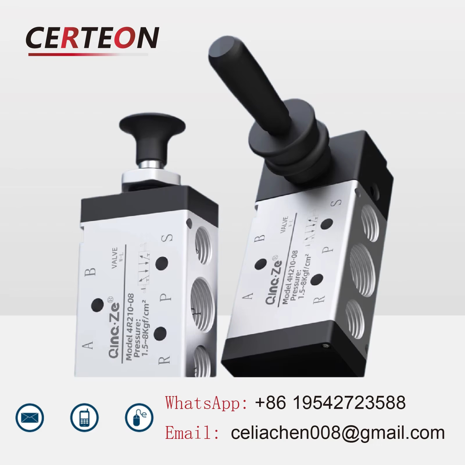 4H210-08/4R210-08 Pneumatic Manual Directional Control Valve Hand Lever Air Swit