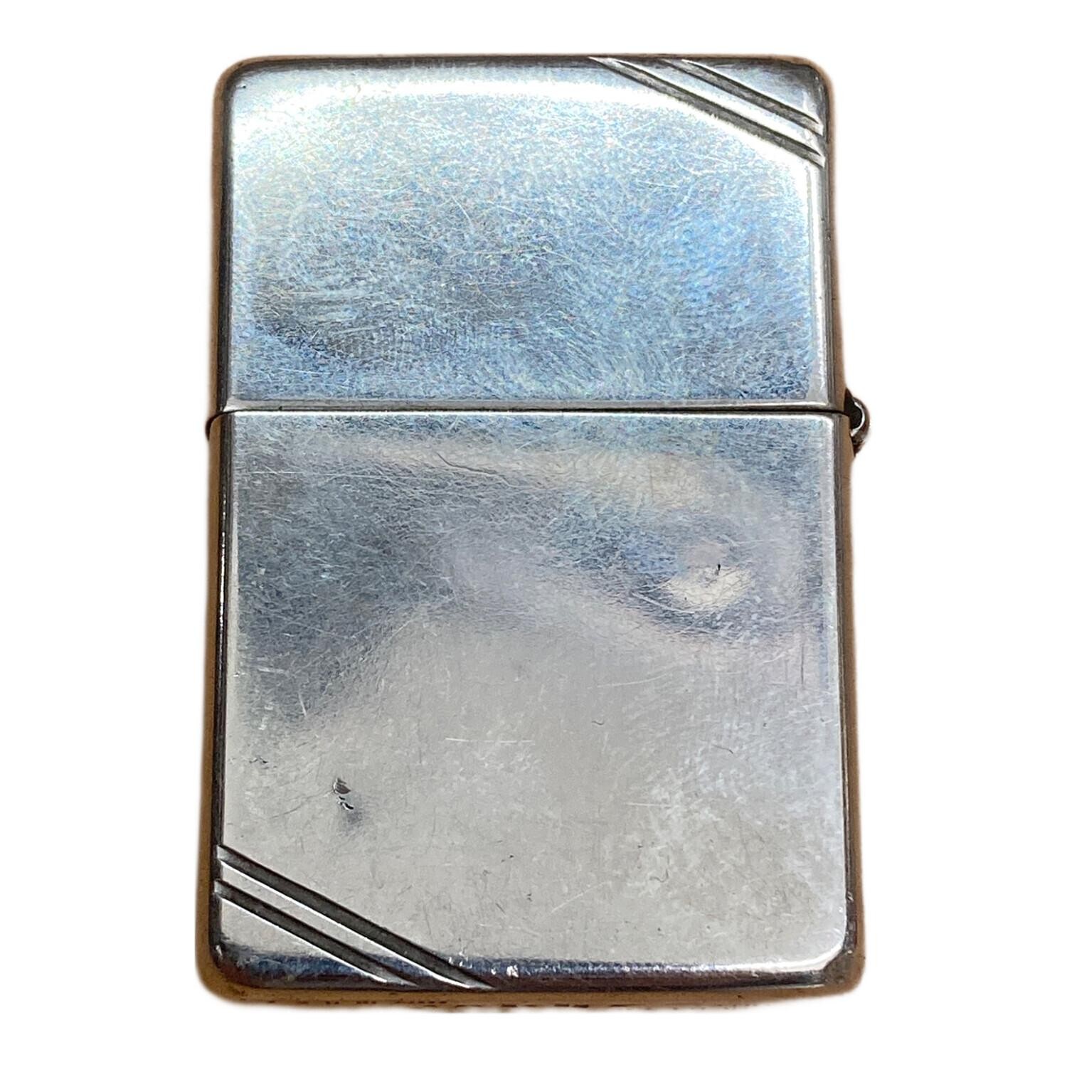 STERLING Zippo 2007 Corner Diagonal Line Design Sterling Silver Oil Lighter