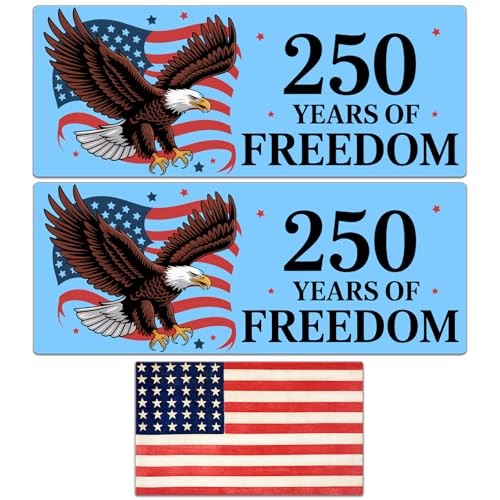 America’s 250th Anniversary Car Magnet Set, Large Patriotic Eagle & USA Flag