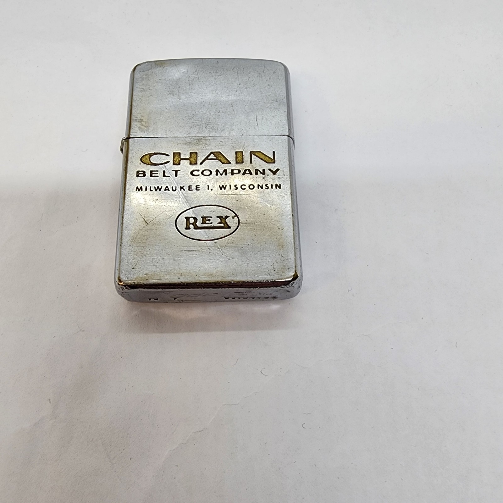 Vintage Chain Belt Company Milwaukee Wisconsin REX Zippo Lighter Rexnord