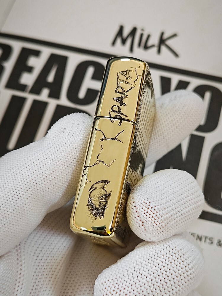 Spartan Warrior Zippo Lighter Brass Armor Engraved Windproof Collectible Gift