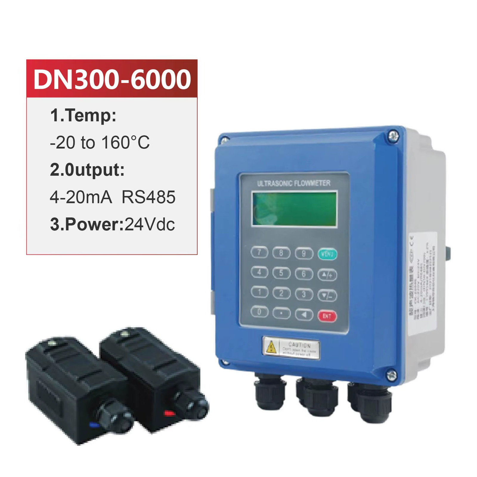 TUF Ultrasonic Flow Meter Wall Mounted Fixed Type Digital Liquid Flow Sensor Inl