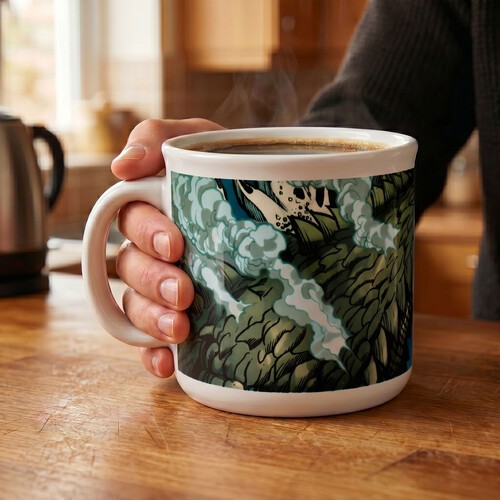 Godzilla – Smoking Battle – 20 oz Camper Mug [New ]