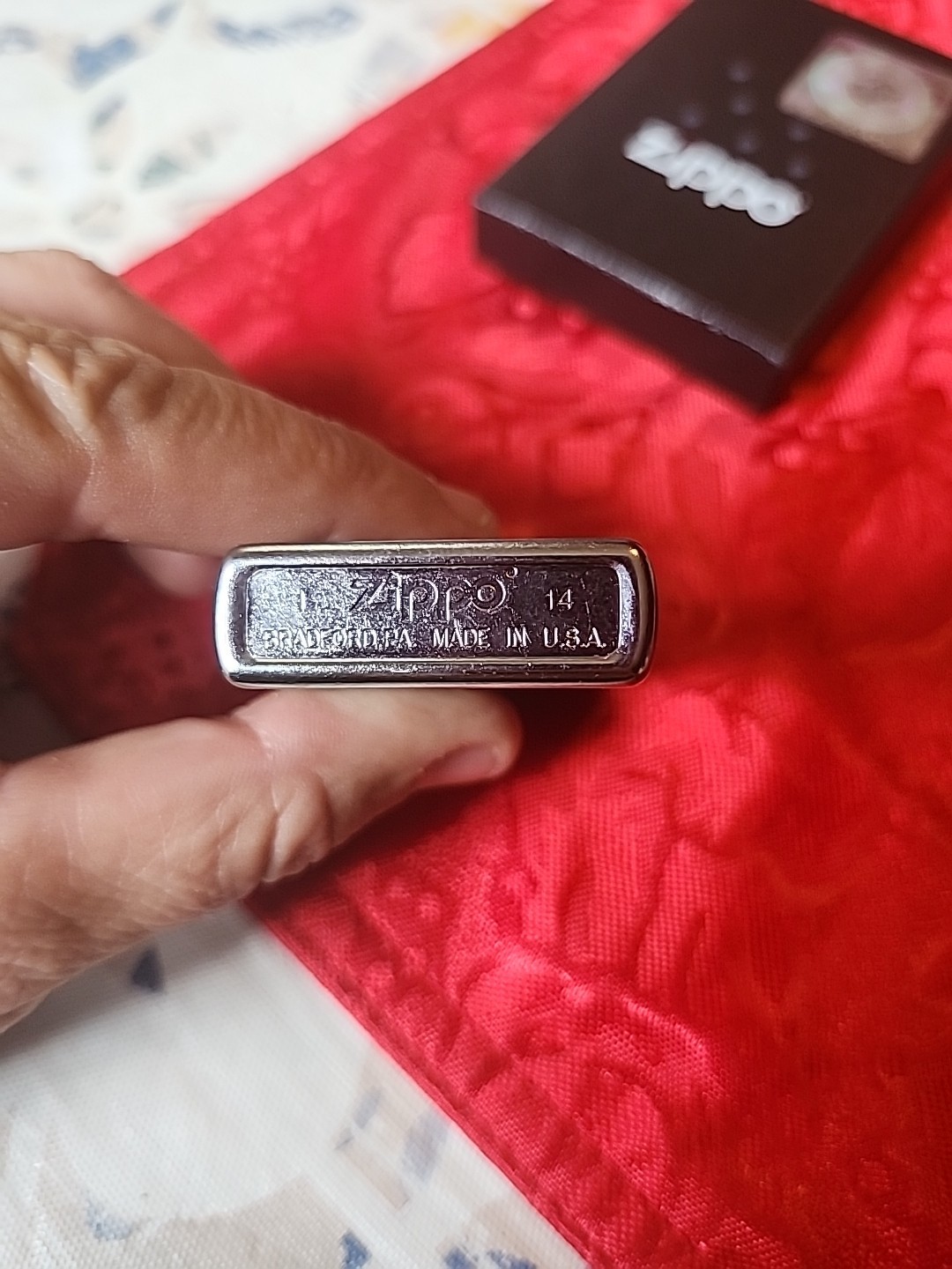 2014 Red & Black Geo Pattern Zippo