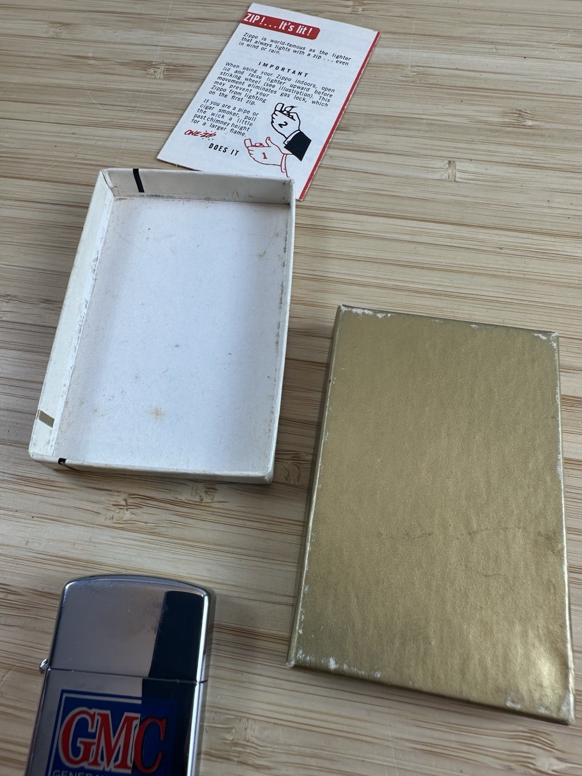 1959 ZIPPO -GMC TRUCKS – SLIM LIGHTER GENERAL MOTORS CORPORATION UNFIRED IN BOX