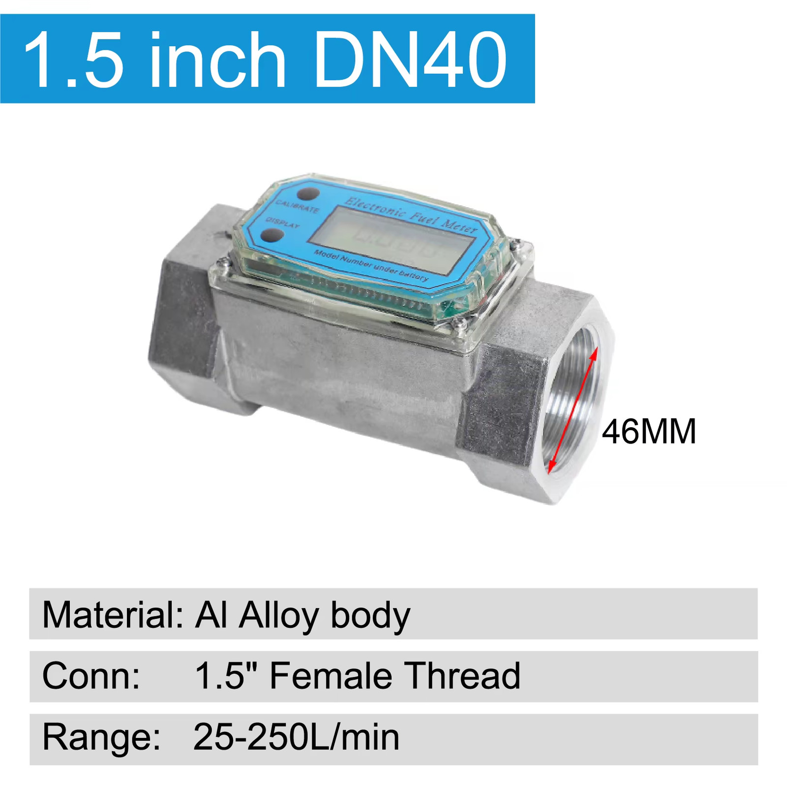 Electronic Turbine Fuel Flow Meter G3/4 G1 G1.5 G2 Inch Diesel Petrol Water Digi