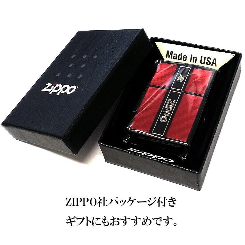 Zippo Oil Lighter Matte Black Carbon Red Fire Logo Regular Case Japan