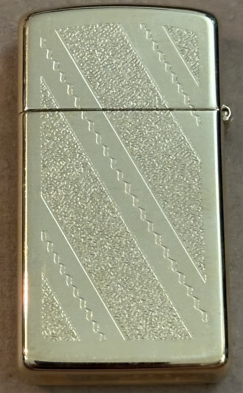 Zippo Lighter – May 2000 – Gold‑Tone Textured Case – Working Condition