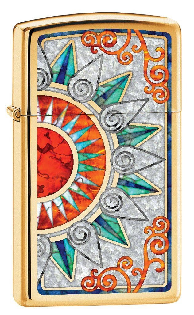 Zippo Slim Fusion Flowers Lighter, High Polish Brass NEW IN BOX