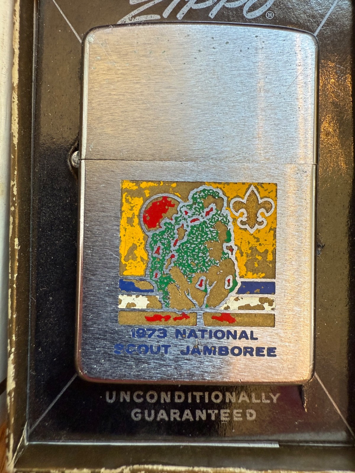 VINTAGE ZIPPO BOY SCOUTS NATIONAL JAMBOREE LIGHTER USED IN BOX