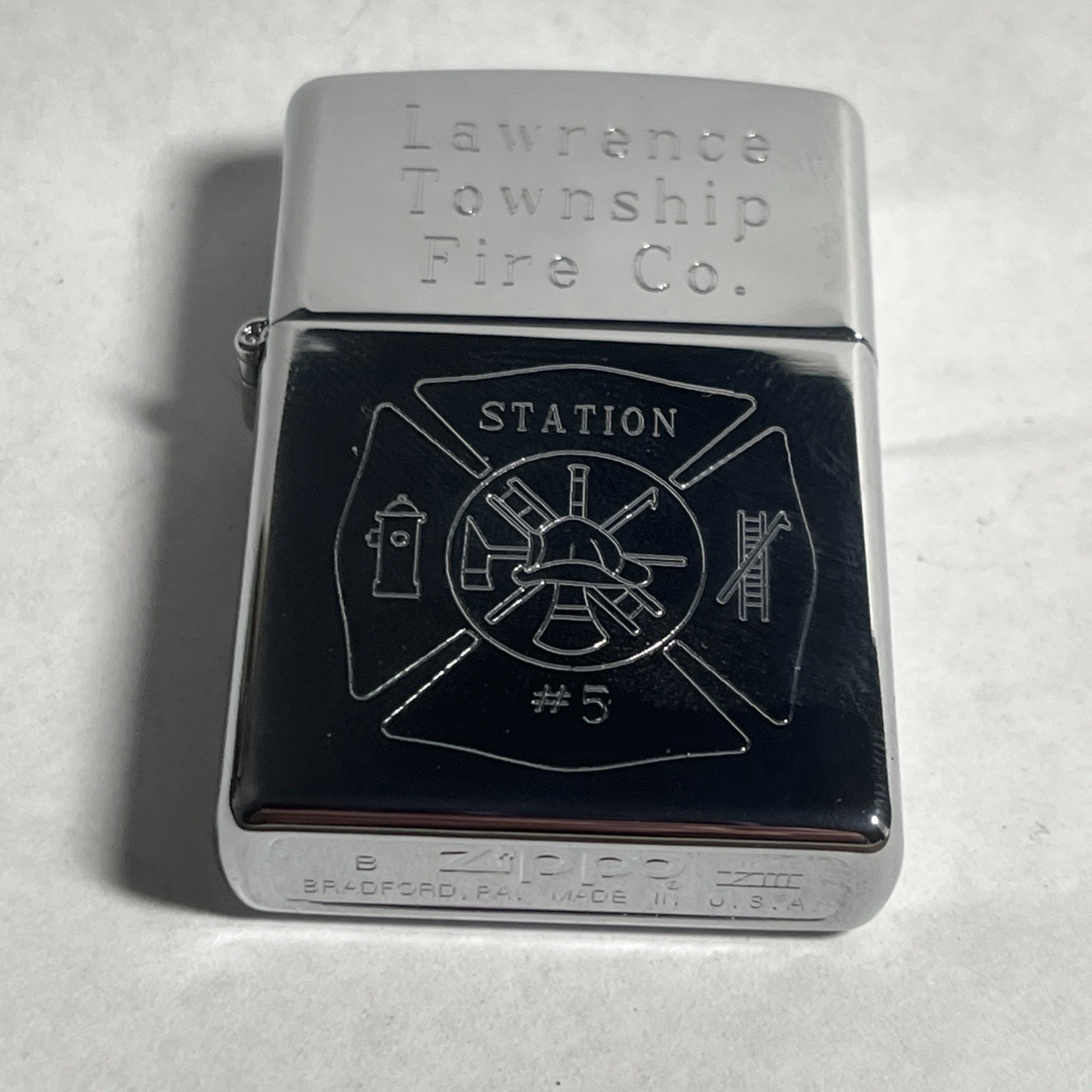 1997 High Polish Zippo Lawrance Township Fire Co. -Plymptonville Pa – J1