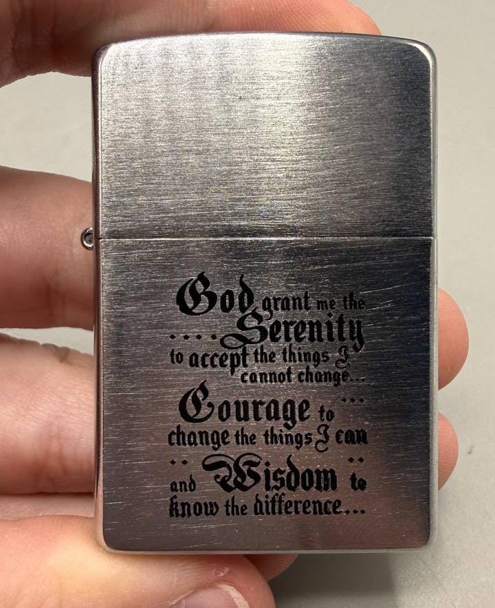 2007 Zippo Serenity Prayer Religious Lighter High Polish Chrome J 07 NOS w/ Case