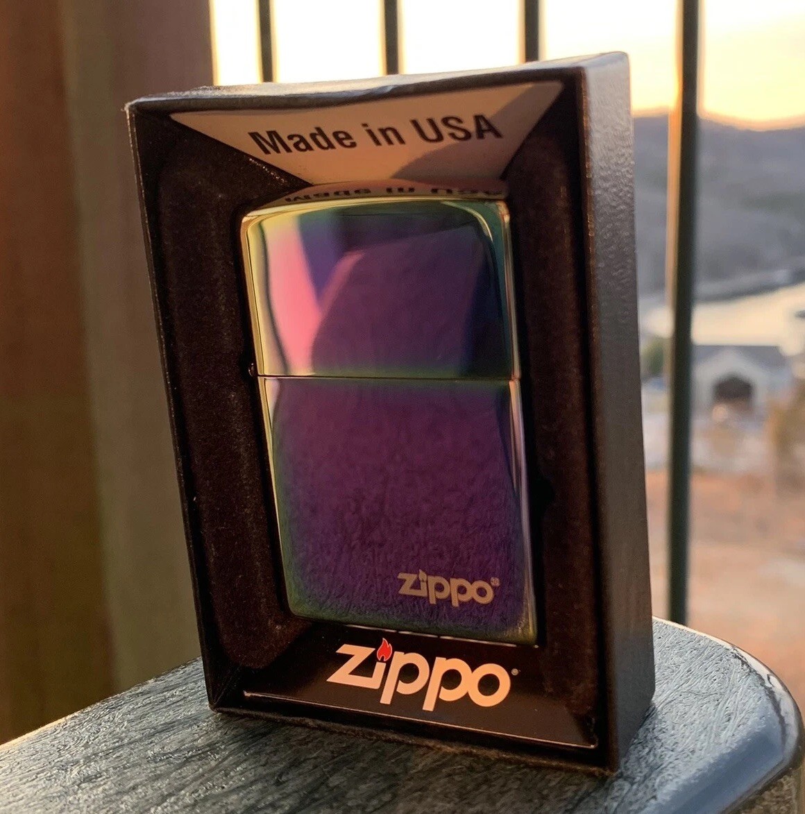 Zippo Classic Spectrum 151ZL Logo Spell Out Windproof Lighter Dated Jan 2014 NIB