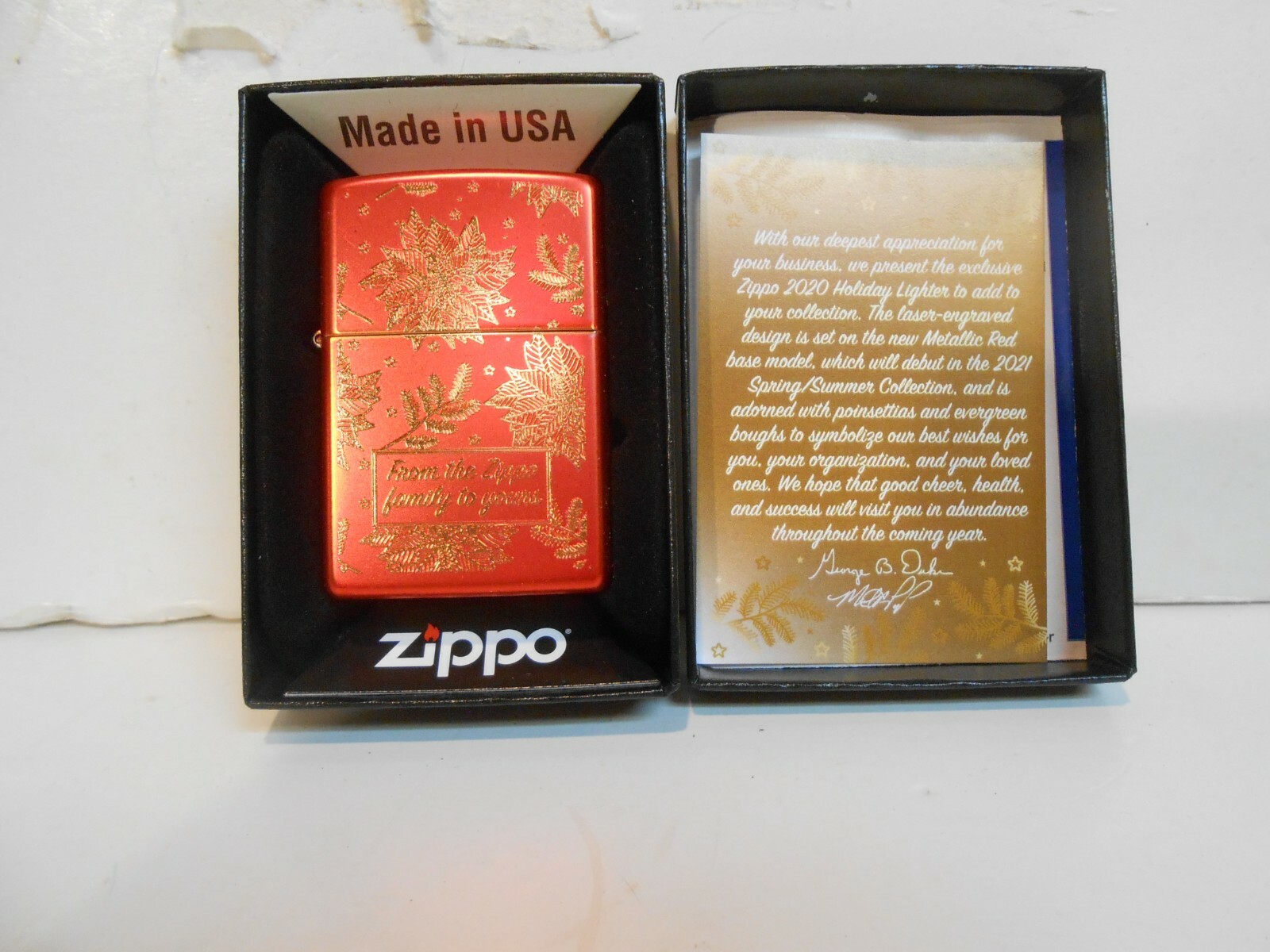Zippo Christmas Season’s Greeting / Happy holiday Dealer Thank Lighter 2020