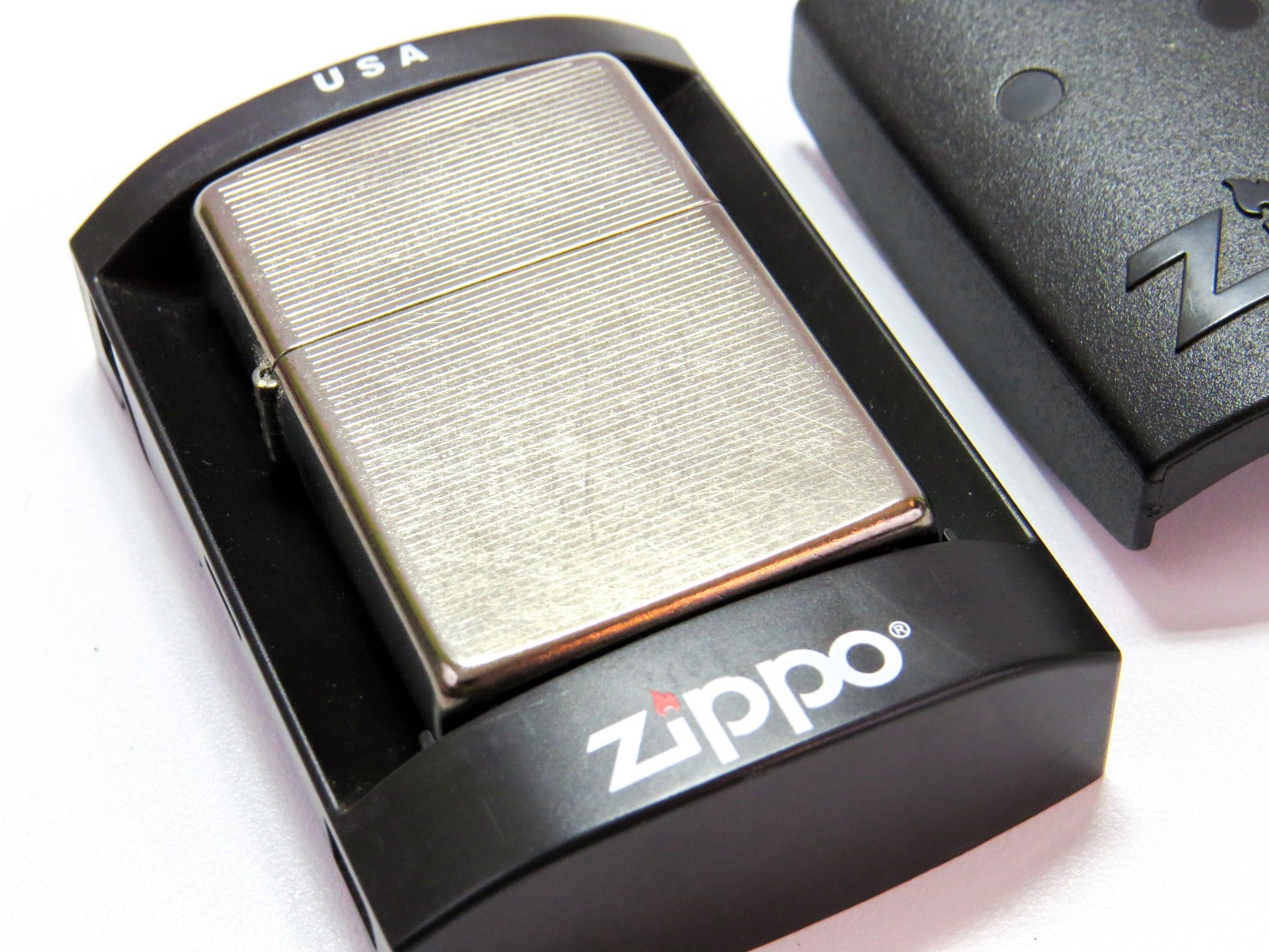 Zippo 2006 Horizontal Stripes Sealed Cigarette Lighter, Plastic Case/Book
