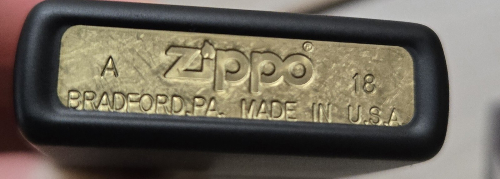 ZIPPO Black Matte Pipe Smoke Brass Lighter Insert Used Tested Works A 18 USA