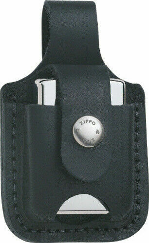 Zippo Black Leather Lighter Pouch With Thumb Notch, item LPTBK, New In Box