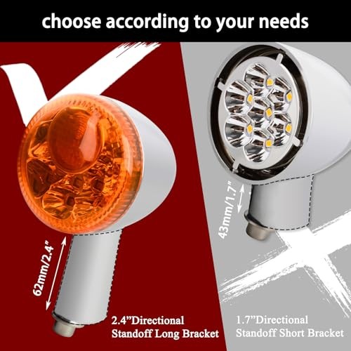 LED Rear Turn Signal Kit,Brake Light/Running Orange Lens/Chrome Housing