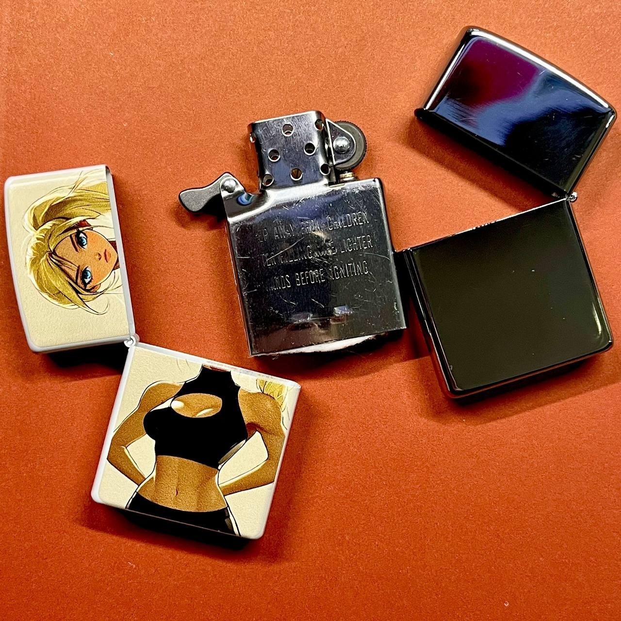 Style Gasoline Lighter + Gift Case Classic Flip-Top
