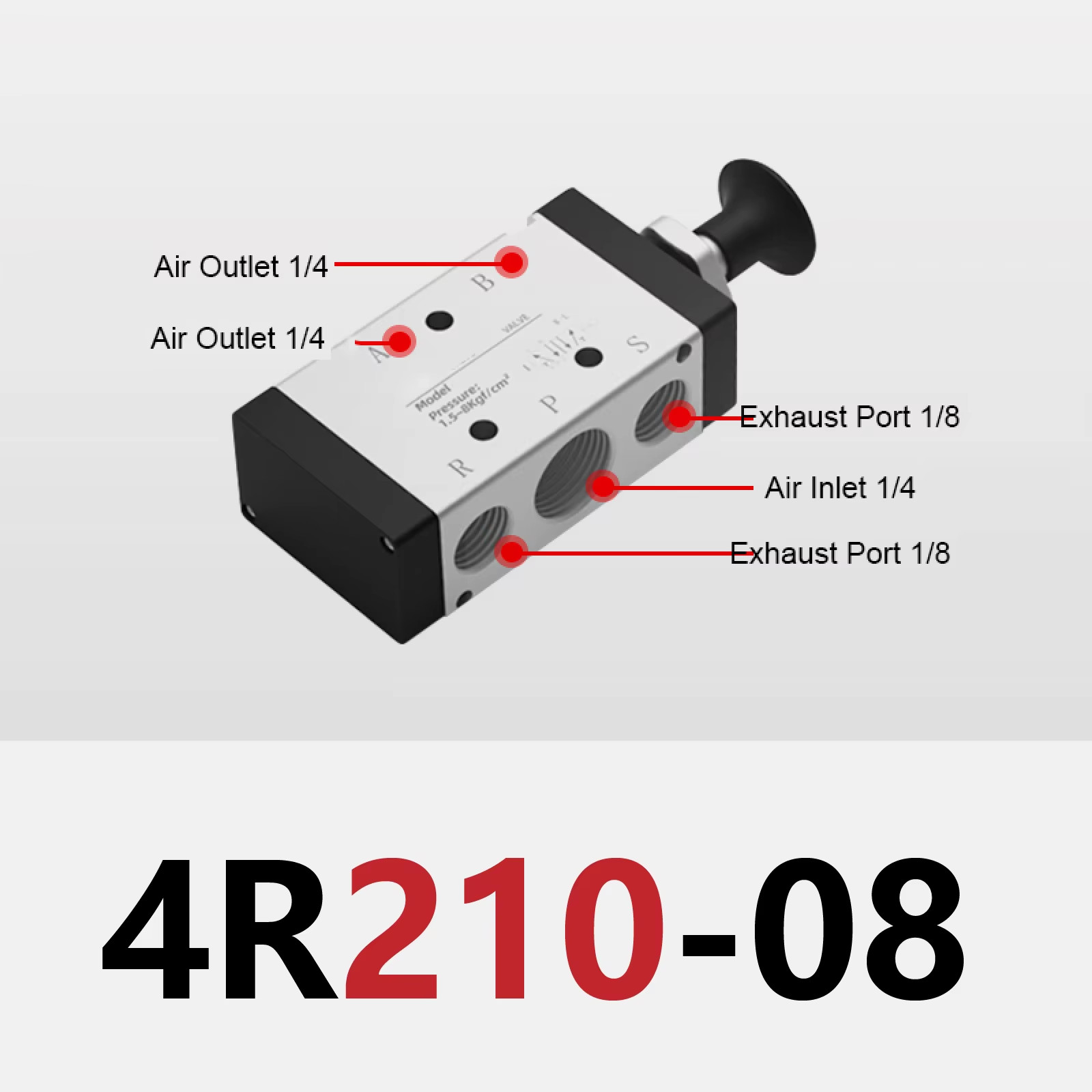 4H210-08/4R210-08 Pneumatic Manual Directional Control Valve Hand Lever Air Swit