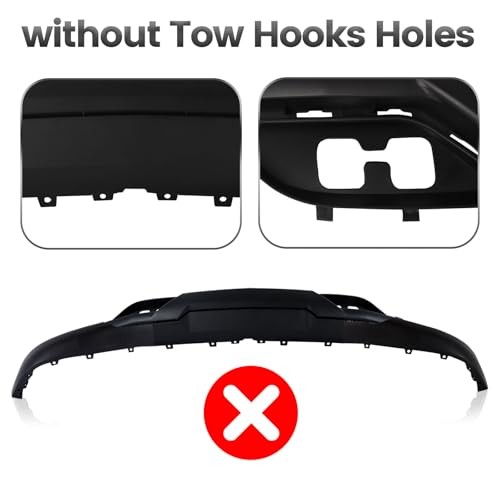 Front Bumper Lower Valance Compatible Bumper Lower Valance W/O Tow Hook Holes