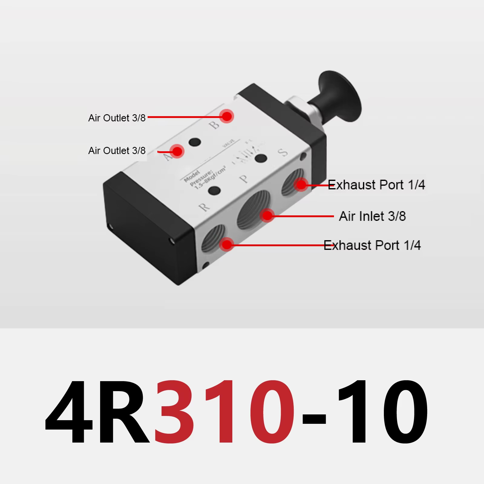 4H210-08/4R210-08 Pneumatic Manual Directional Control Valve Hand Lever Air Swit