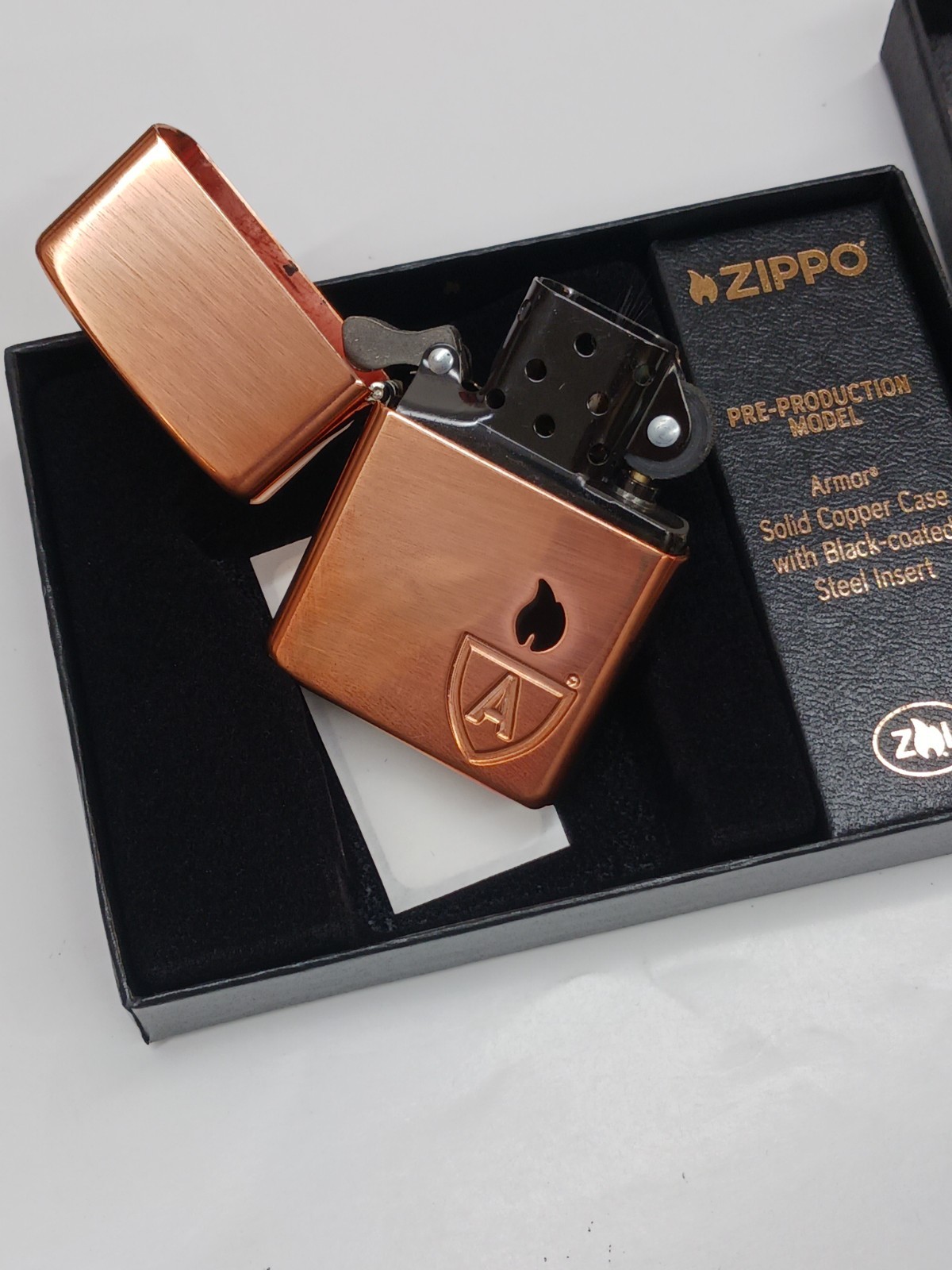 Zippo Limited Edition Solid Copper Case Armor Black Insert Up to 15000 pcs 46171