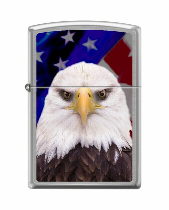 Sweet Patriotic Bald Eagle U.S. Flag Zippo Lighter