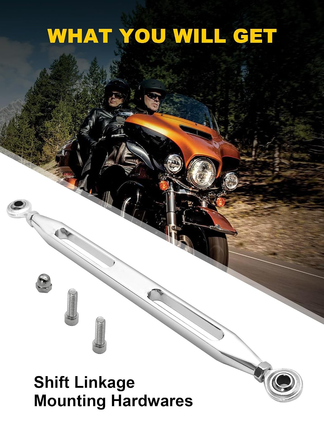 Harley Davidson Shift Linkage Rod Compatible 1986-2024 Chrome Finish
