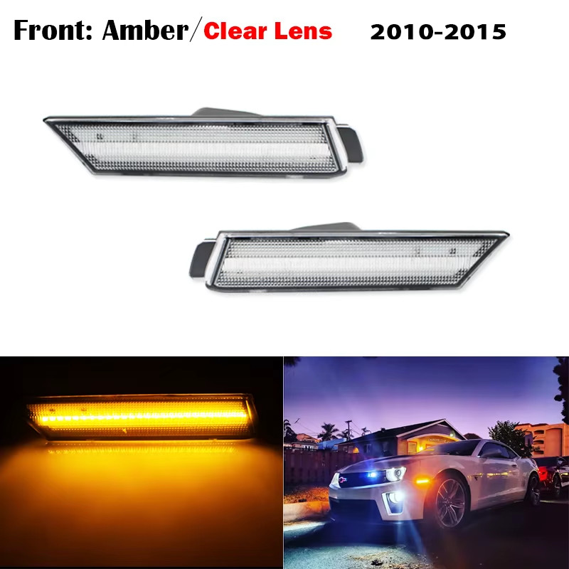 4x Smoked Lens LED Side Marker Light Kit for Chevy 2010 2011 2012 2013 2014 2015