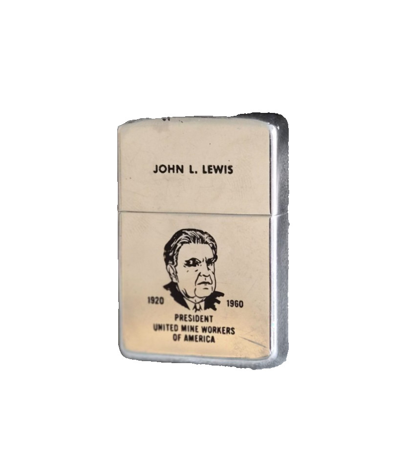 1960 Zippo Lighter John L Lewis 1920-1960 Mine Workers Of America Delegate UMWA