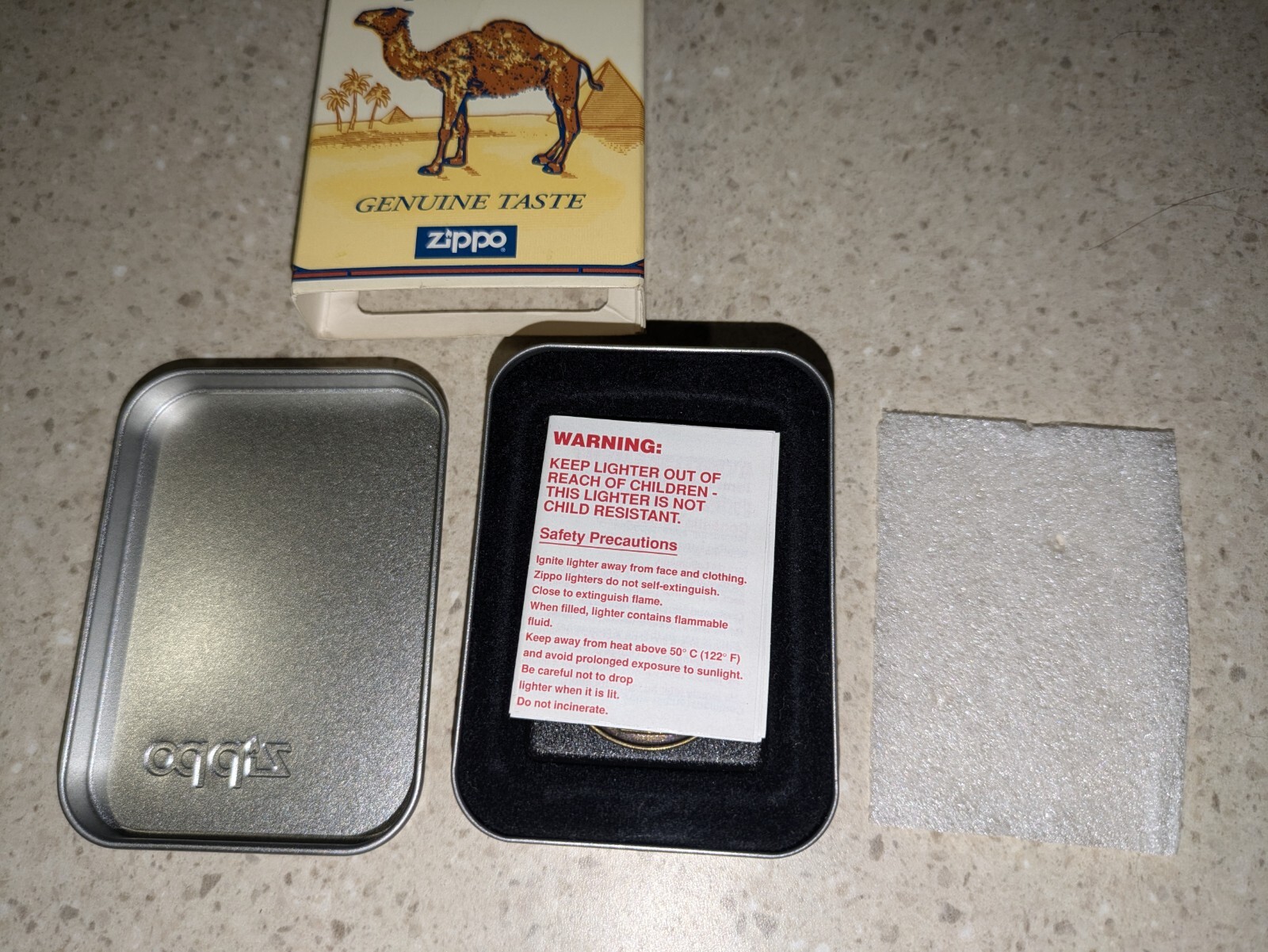 Vintage Camel Joe Brass Medallion On Textured Black Zippo Tuxedo Joe New In Box
