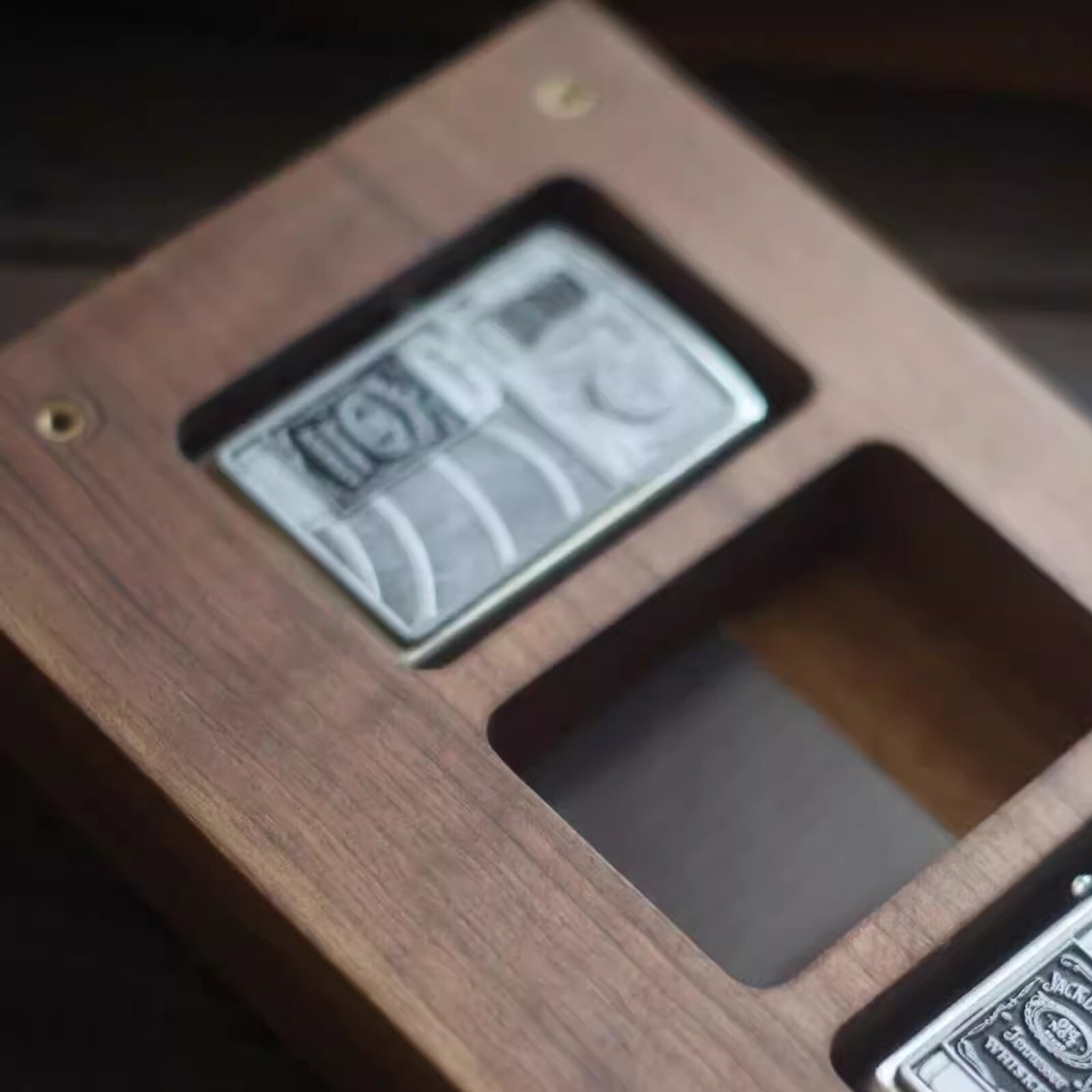 12 Slot Wooden Box for Zippo lighters collection and storage