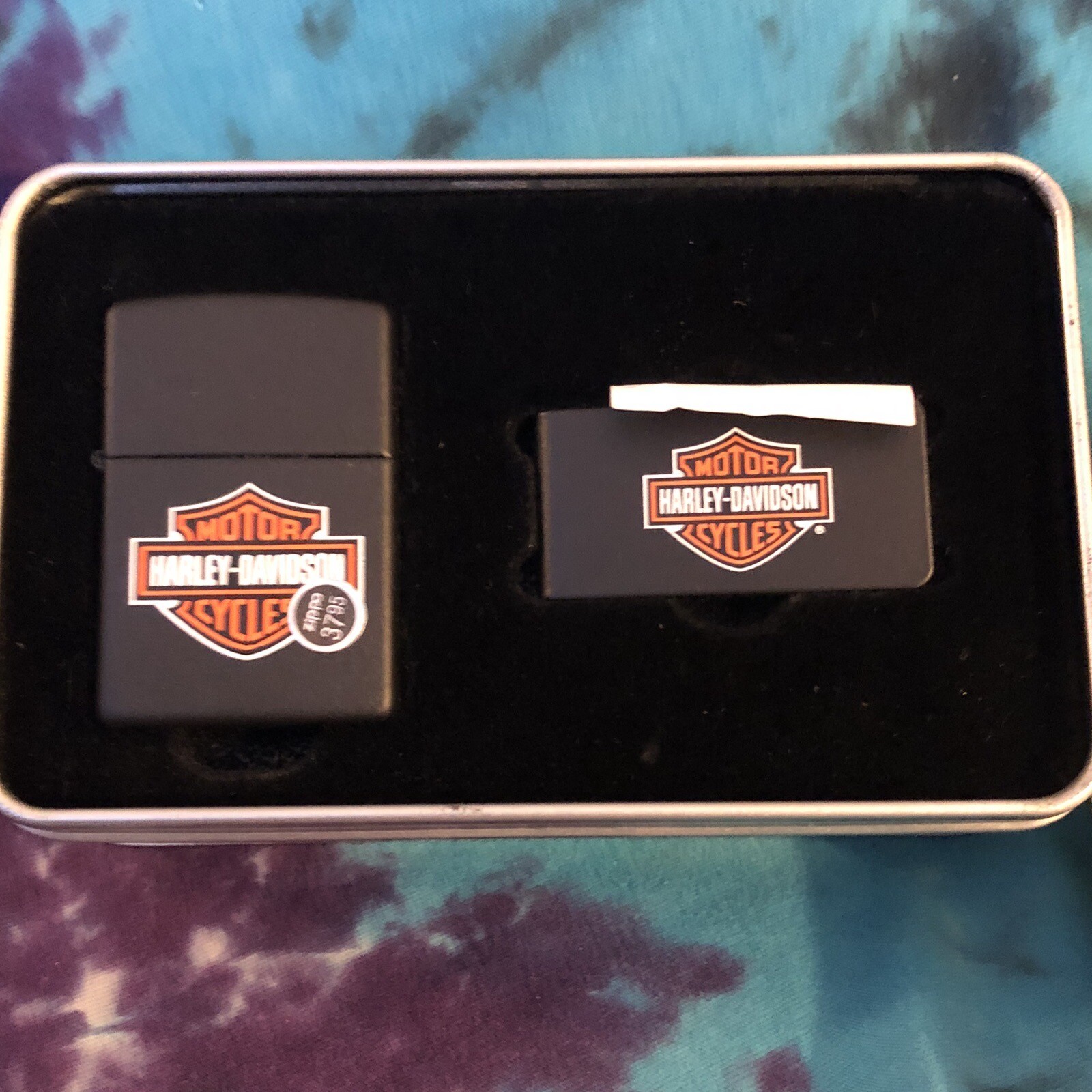 Zippo Lighter Harley-Davidson HD160 W/ Money Clip Gift Set Original Tin & Box