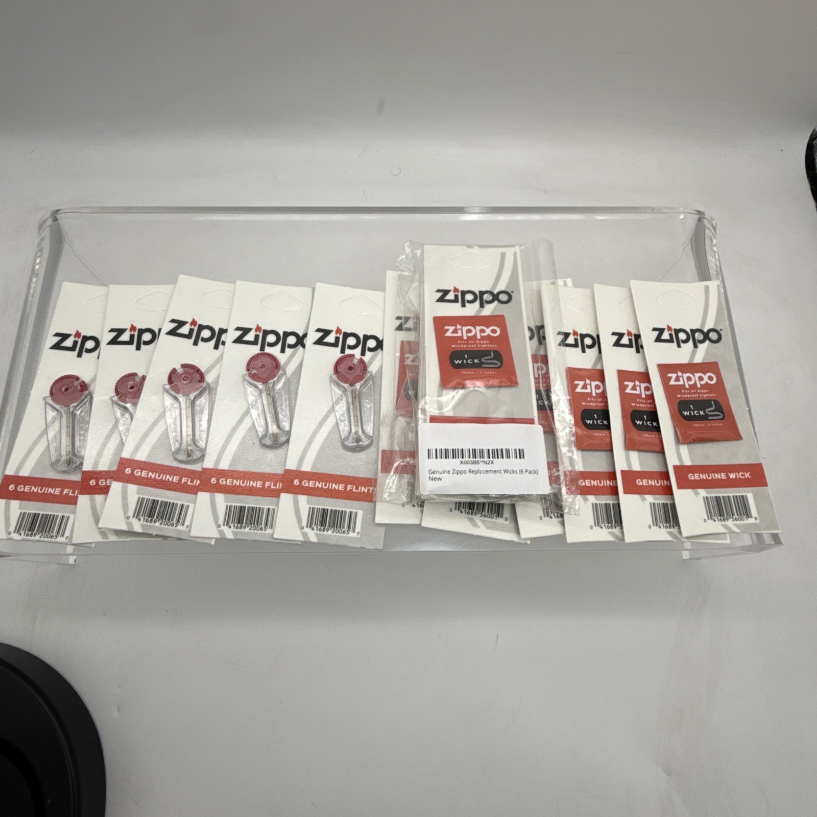 Genuine Zippo Flint & Wick Packs (12) Wicks, (5) Flints (30-total Flints)