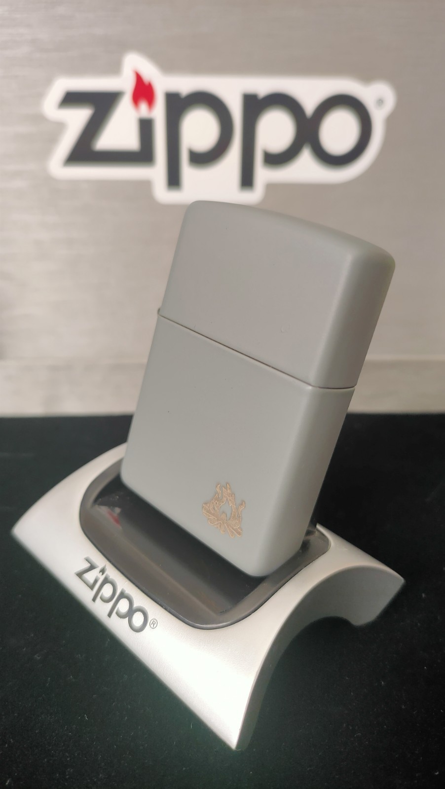 ZIPPO 1998 Campfire Ash Outdoor Series Lighter. Matte Gray Finish. Mint