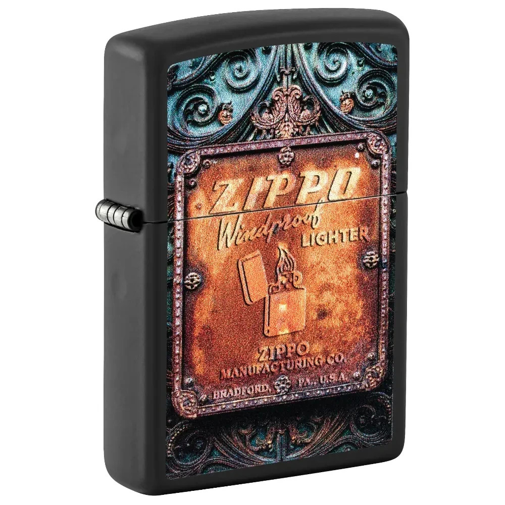 Zippo 47489, Classic WIndproof Design Lighter, Black Matte Finish