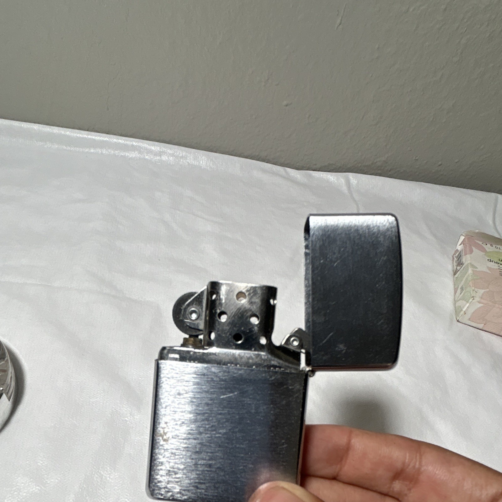 Zippo Caddy Graphic Etched Chrome Lighter Bradford, PA Made in USA 02A