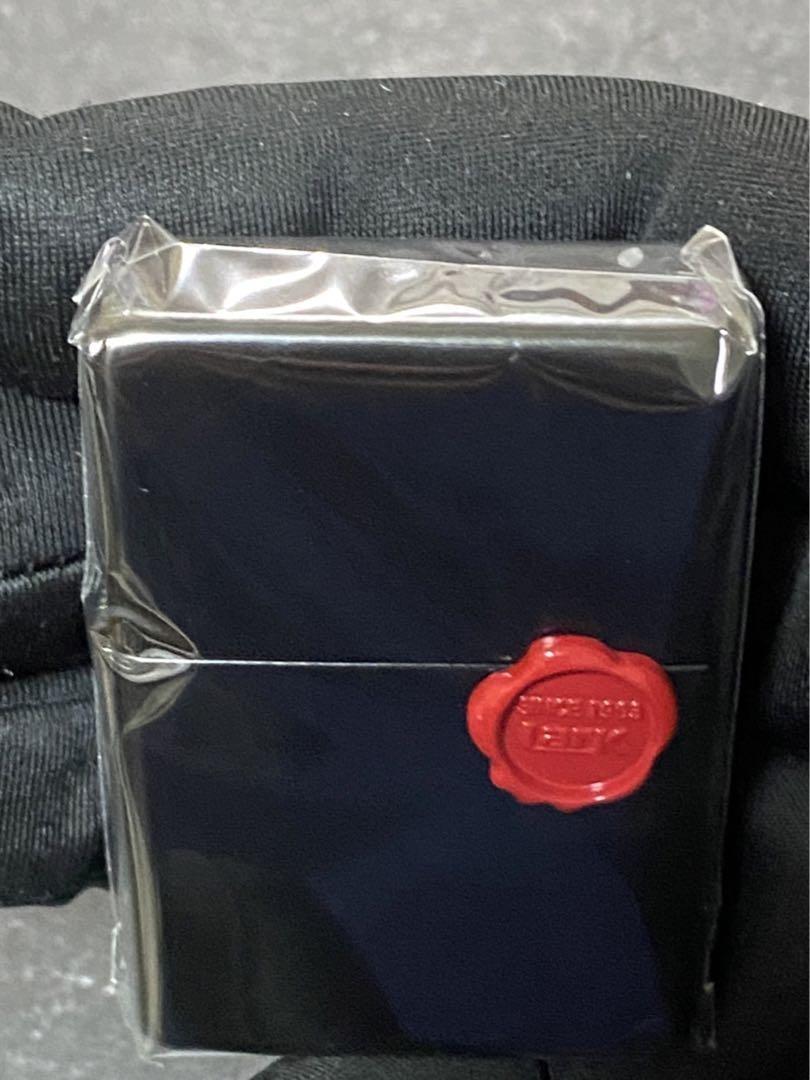 Zippo 1937 Replica Lark Sealing Stamp Black Red 2 Sided Processing Lighter Japan