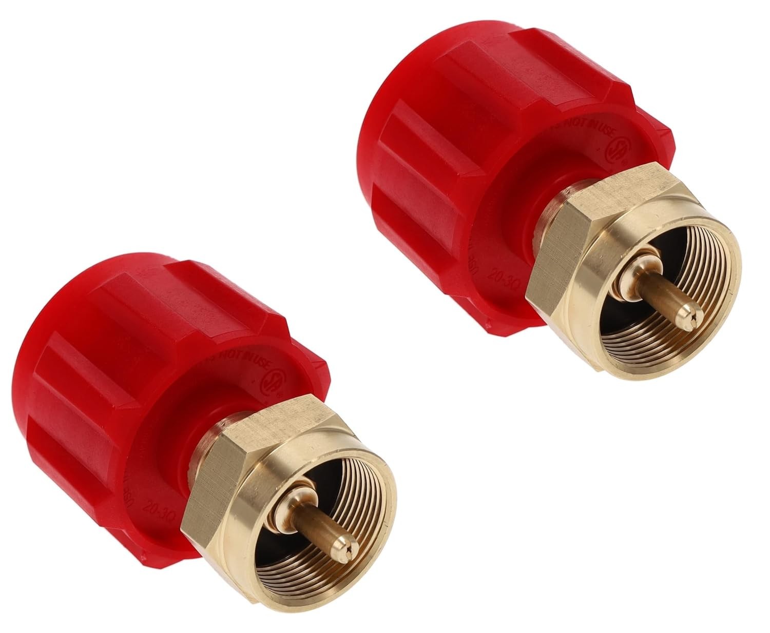 2 Pack Red Propane Refill Adapter for 1 Lb Tanks Camping Cylinder Converter