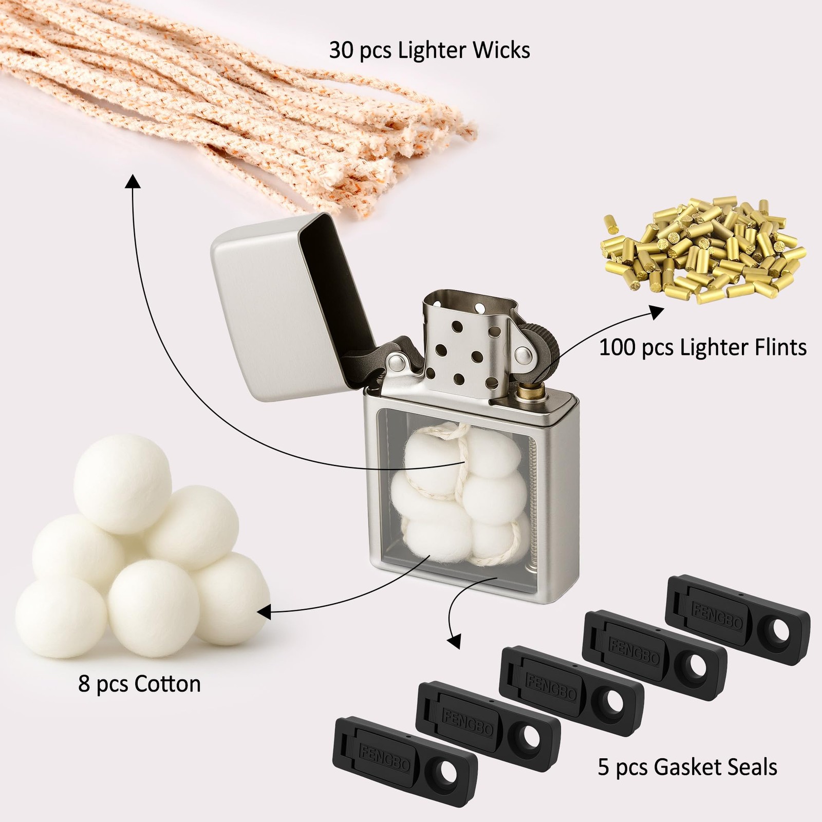 Ultimate Lighter Repair Kit for Kerosene Replacement 1, Gold