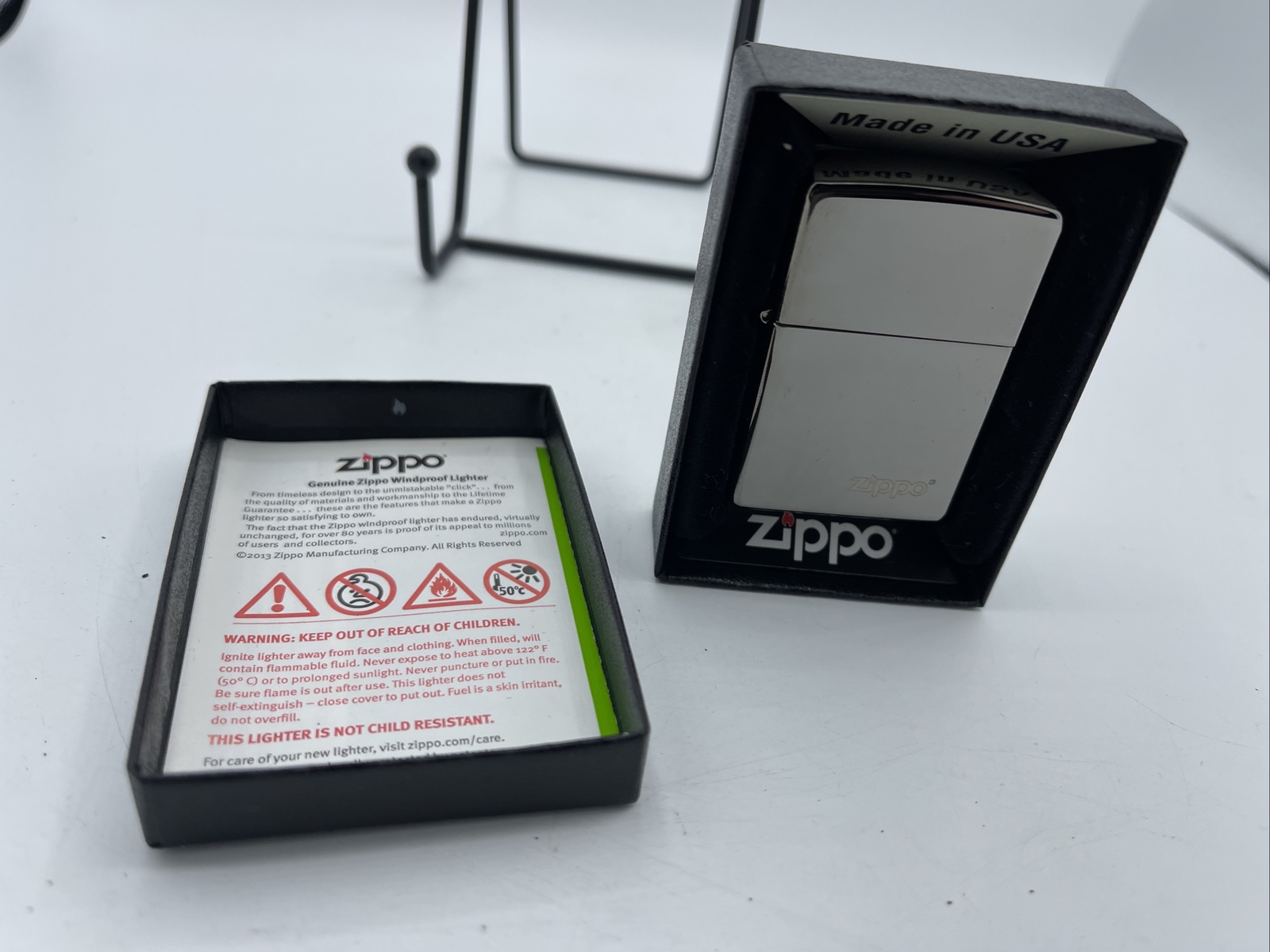 Zippo Black Ice Lighter w/ Zippo Logo Model 150ZL