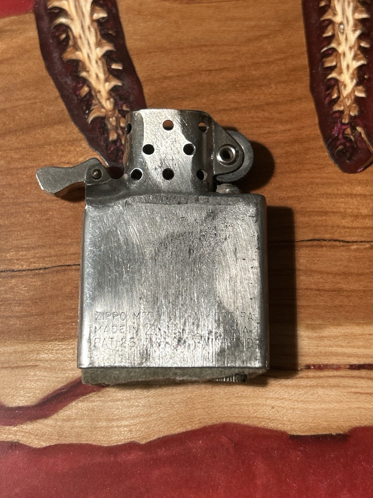 1958 Huyck Felts Zippo-Ram Etch With Woody Davis Signature On Back.