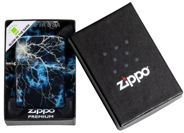 Zippo 48610 Lightning Strike Glow In The Dark Windproof Pocket Lighter New