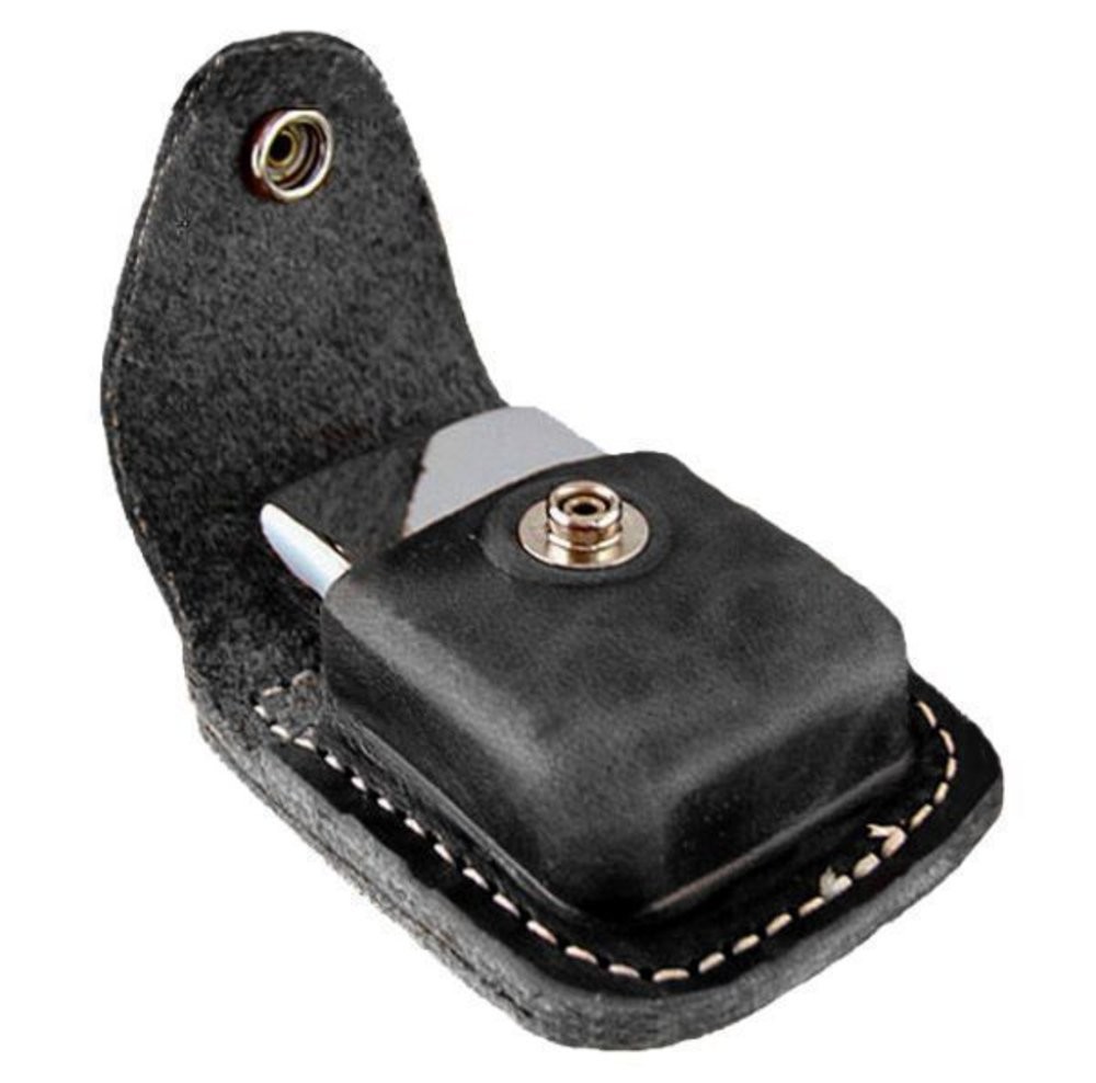 Zippo Textured Weed Leaf Purple Matte & Black Leather Pouch Gift Box Set
